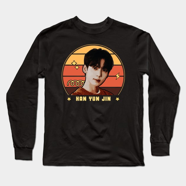 Retro Han Yun Jin ZEROBASEONE Long Sleeve T-Shirt by wennstore